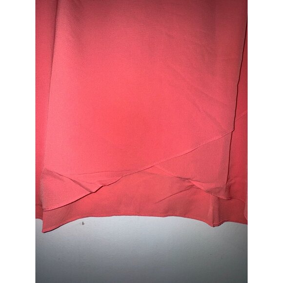 L. Hansen Coral Ruffle Sleeve Tunic Blouse Womens Large 97% Polyester 3% Elastan - Picture 8 of 10